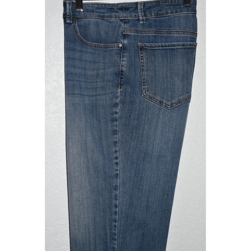 Chicos Platinum Jeans Crop 2/12 Blue Mid Rise Straight Stretch Cotton 5-Pocket - Picture 13 of 16